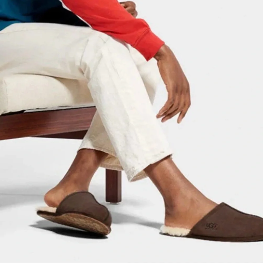 UGG Scuff Brown suede Slippers Size 11 - Picture 3 of 13